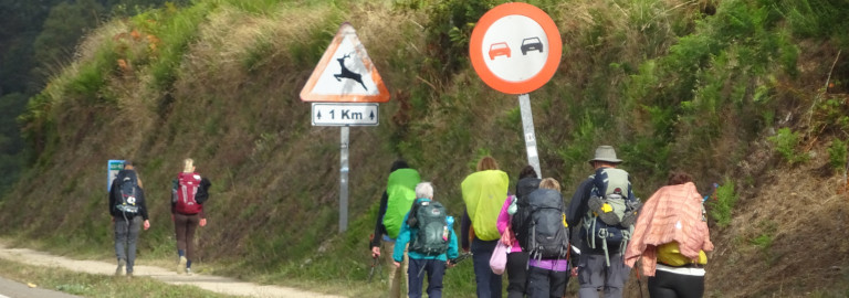 Pilgernde auf dem Camino Francés in Spanien
